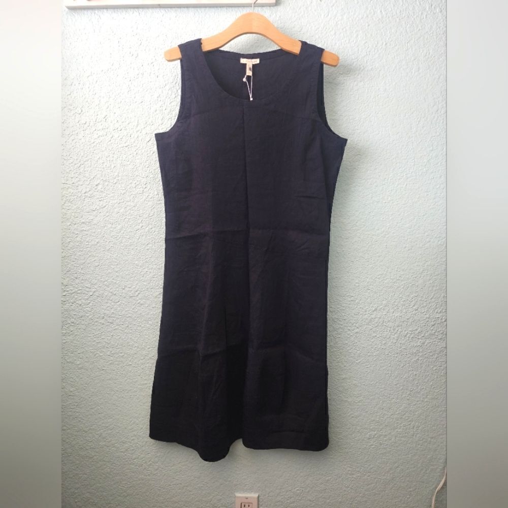 Eileen fisher organic linen Viscose blend dress lagenlook minimalist